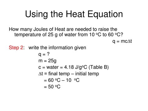 PPT - HEAT EQUATION (in Table T) PowerPoint Presentation, free download ...