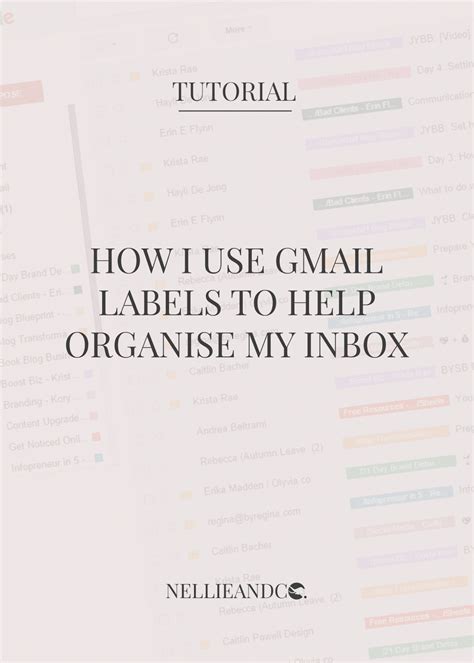 Nellie and Co.: How I Use Labels in Gmail To Organise My Inbox