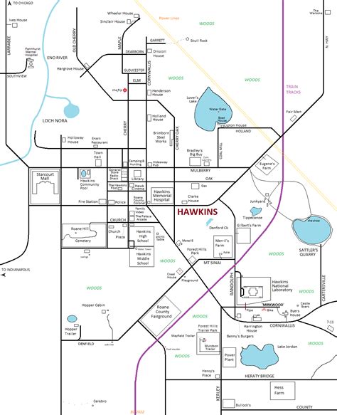 Map of Hawkins, Season 4 Updated Edition : r/StrangerThings