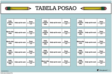 Plakat Tabele Poslova Storyboard by hr-examples