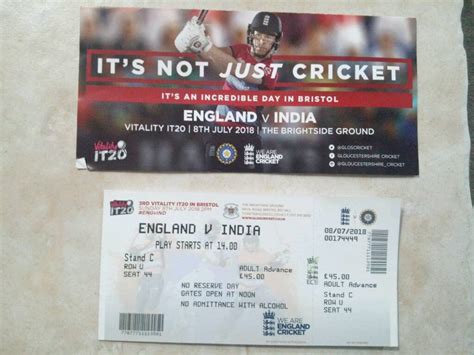 India vs England T20 Cricket Match Tickets | in Filton, Bristol | Gumtree