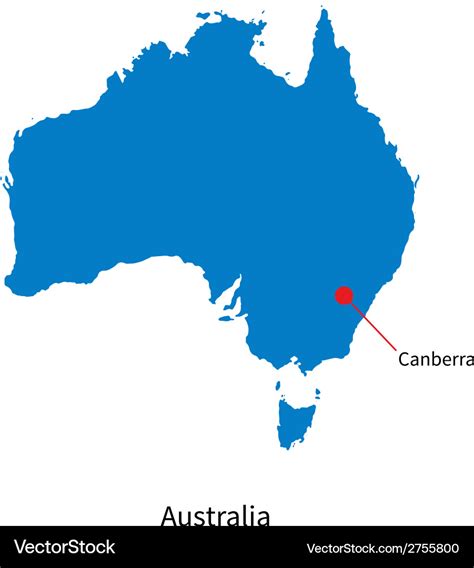 Detailed map of australia and capital city Vector Image