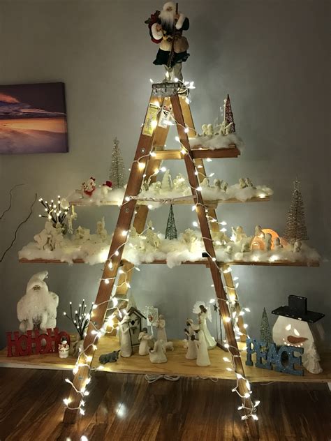 Christmas ladder display Snowbabies and Nativity | Manualidades ...