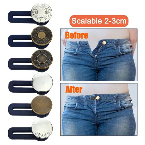 2PCS/Set Magic Metal Button Extender for Pants Jeans Free Sewing ...