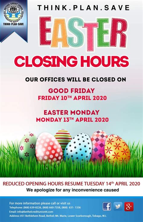 Closed for Easter | Bethel Credit Union