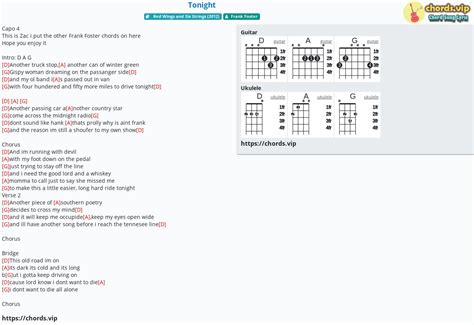 Chord: Tonight - Frank Foster - tab, song lyric, sheet, guitar, ukulele ...