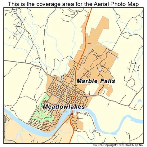 Aerial Photography Map of Marble Falls, TX Texas