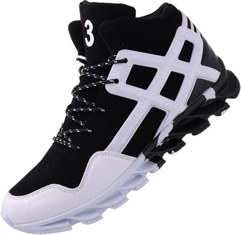 Amazon.com | JOOMRA Mens Fashion Shoes Leather Mid Top Lace up Gym Comfort Nonslip Casual Street ...