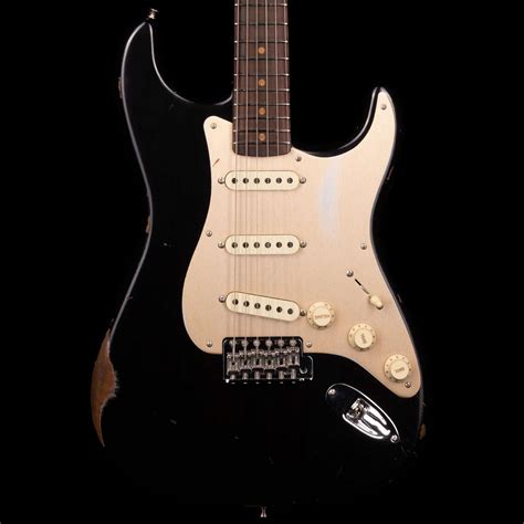 Fender Custom Shop 1960 Stratocaster Relic Roasted Body and Neck Black - WildCat Guitars