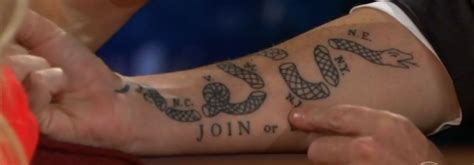 JOIN or DIE – Craig Ferguson’s tattoo | Join or die tattoo, S tattoo, Tattoos