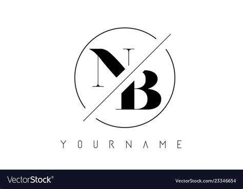 Nb letter logo with cutted and intersected design Vector Image