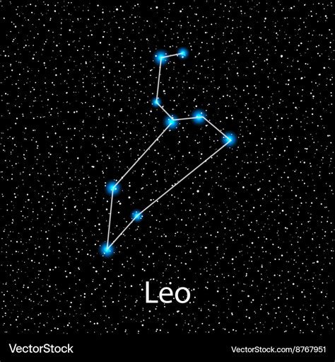 Leo zodiac sign bright stars Royalty Free Vector Image