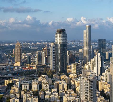 Ramat Gan and Tel Aviv Skyline, New Skyscraper in Ramat Gan Stock Photo - Image of middle ...