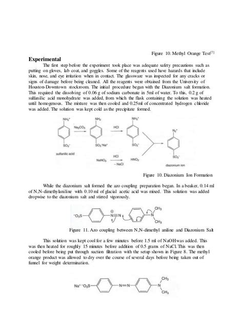 Synthesis of Methyl Orange Dye