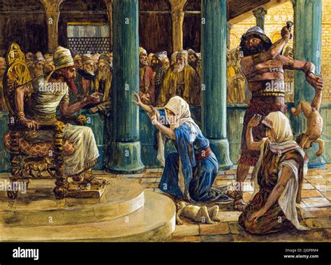 The Wisdom of Solomon, painting in gouache by James Tissot, 1896-1902 Stock Photo - Alamy