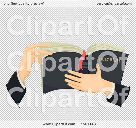 Clipart of Hands of a Priest Holding a Holy Bible - Royalty Free Vector ...