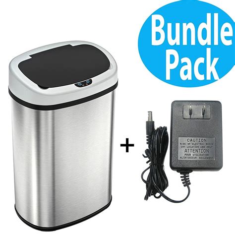 SensorCan Automatic Touchless Sensor Kitchen Trash Can with AC Adapter - Stainless Steel ? 13 ...