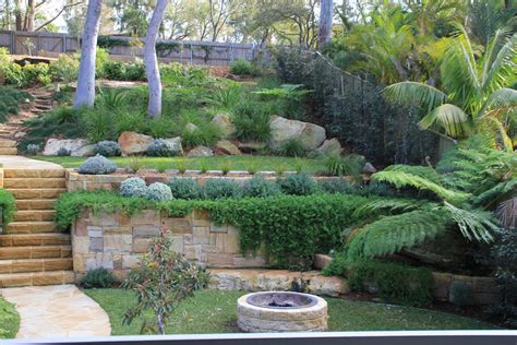 Australian native landscape design sloped block | Sloped backyard landscaping, Sloped garden ...