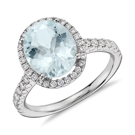 Aquamarine And Diamond Ring - Engagement Rings