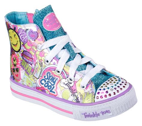 Mixed media is fun, colorful and totally cool in the SKECHERS Twinkle Toes: Shuffles - Trendy ...