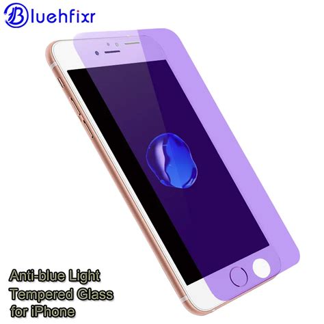 Bluehfixr 2PCS Anti Blue Light Tempered Glass Screen Protector for iPhone 0.3 mm 2.5D Super Thin ...