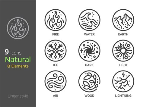 Nature symbol concept and 4 elements sign icon 2497308 Vector Art at Vecteezy