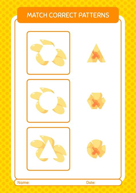 Match pattern game with flower. worksheet for preschool kids, kids activity sheet 9017209 Vector ...