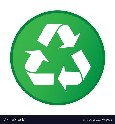 Recycle icon circle frame green background Vector Image