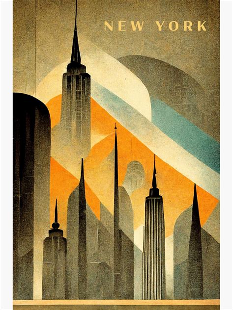 "New York Art Deco" Sticker for Sale by ArtDecoGecko | Redbubble