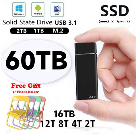 USB 3.1 SSD External Moblie Hard Drive Portable High Speed Hard Disk for Desktop Mobile Laptop ...