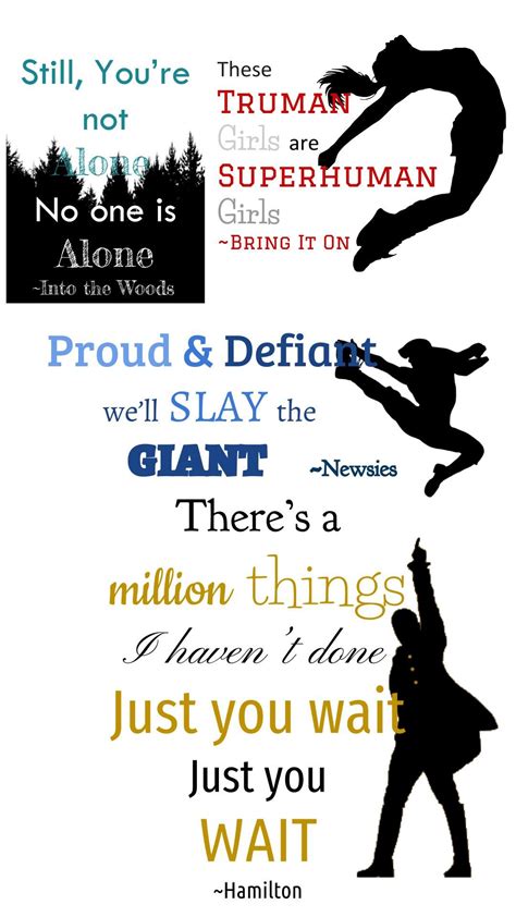 Musical quotes, In the Woods, Bring it On, Newsies, Hamilton | Musicals