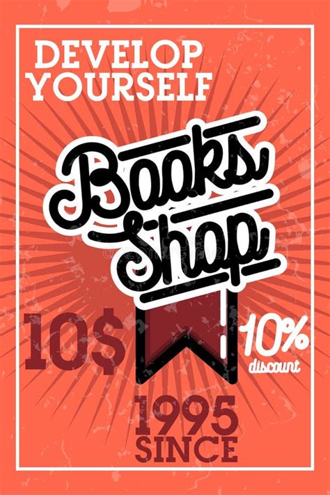 Color Vintage Books Shop Banner Stock Vector - Illustration of ...