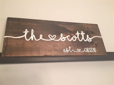 Custom Made Last Name Wood Sign with Wedding by StoneCitySigns | Last name wood sign, Diy signs ...