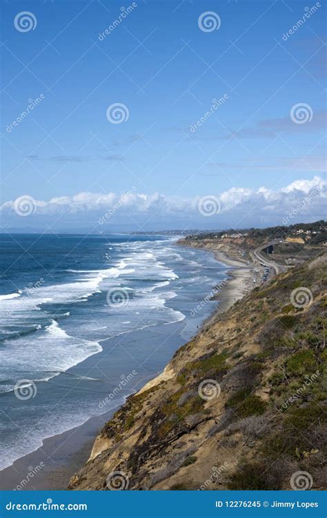 San Diego Coastline with Pacific Ocean Waves Stock Image - Image of ...