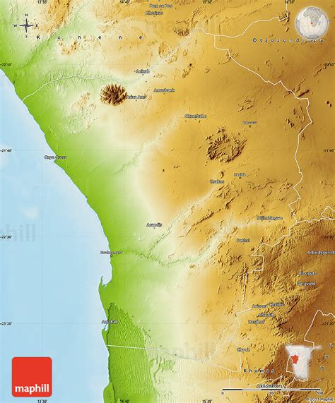 Physical Map of Erongo