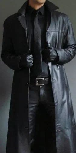 Mens Black Mid Length Coat - img-pansy