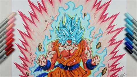 Drawing GOKU SSj BLUE Kaioken x10 | TolgArt - YouTube