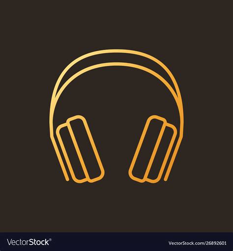 Gaming headphones concept colored outline Vector Image