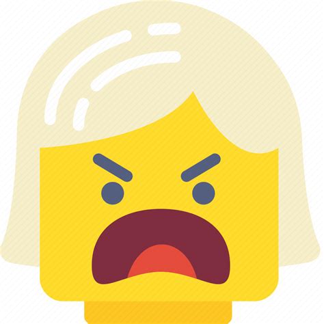 Angry, emoji, emoticon, face, girl icon - Download on Iconfinder