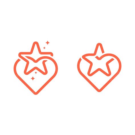 Premium Vector | Heart star logo design icon vector illustration linear style