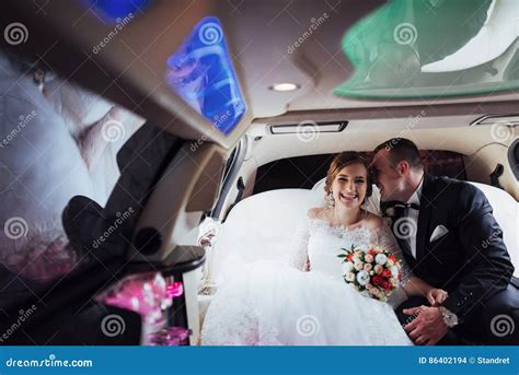 Happy Man and Woman Smiling Rejoicing in Wedding Day. Stock Photo ...