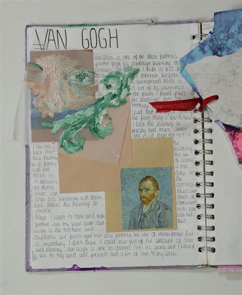 van gogh research sketchbook page.instagram-i3abellaa | Art journal inspiration, Sketch book ...