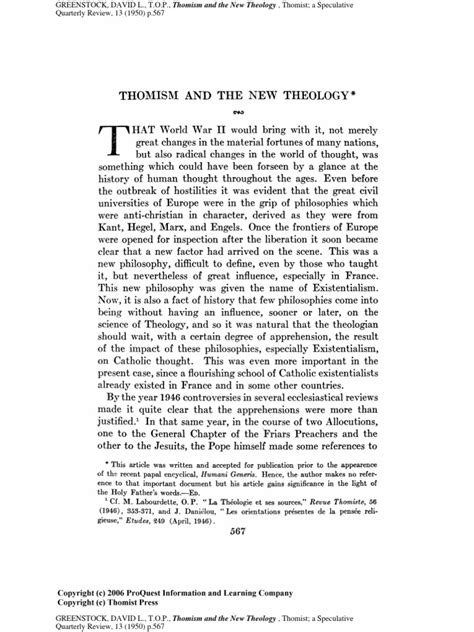 Thomism and The New Theology (Greenstock) | PDF | Thomism ...