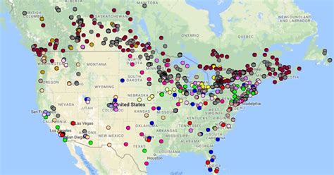 New Map of Ice Hockey Teams, Arenas & Rinks