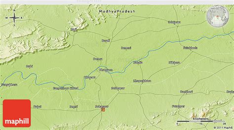 Physical 3D Map of Bareli