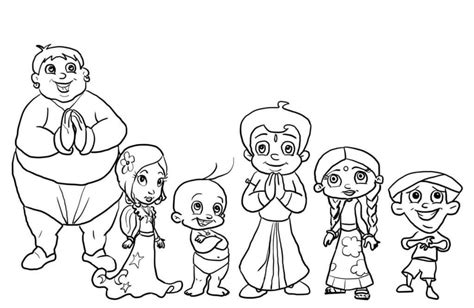 Cartoon Characters Chhota Bheem coloring page - Download, Print or Color Online for Free