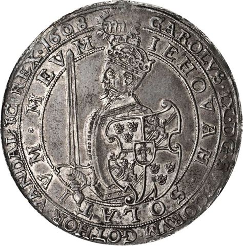 Coin with Jehovah's Hebrew name and IEHOVAH, 1608 year. Charles IX was ...