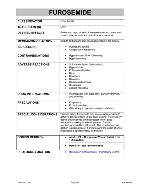 Furosemide - Summa Center for EMS