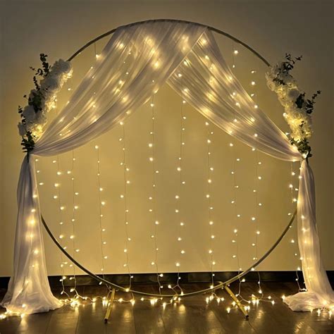 Round Wedding Arch Backdrop Frame Stand 7.5 ftSilver | Light backdrop, Wedding arch, Prom decor