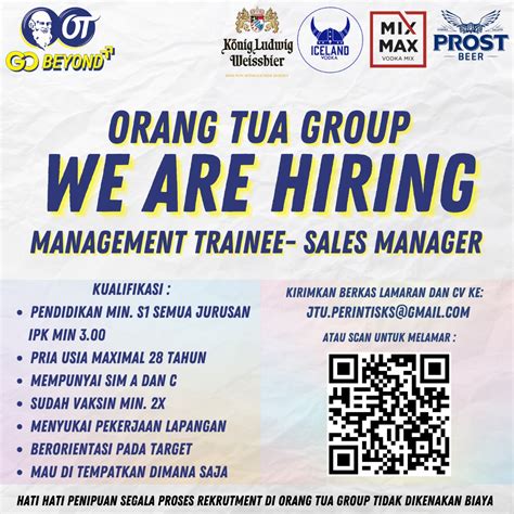 Management Trainee & Sales Manager @Orang Tua Group - SCU